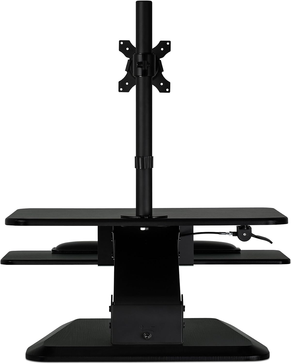 Mount-It! Standing Desk Converter with Monitor Mount | Height Adjustable Workstation with Keyboard Tray, Ergonomic, Free Standing, Easy Installation, Black