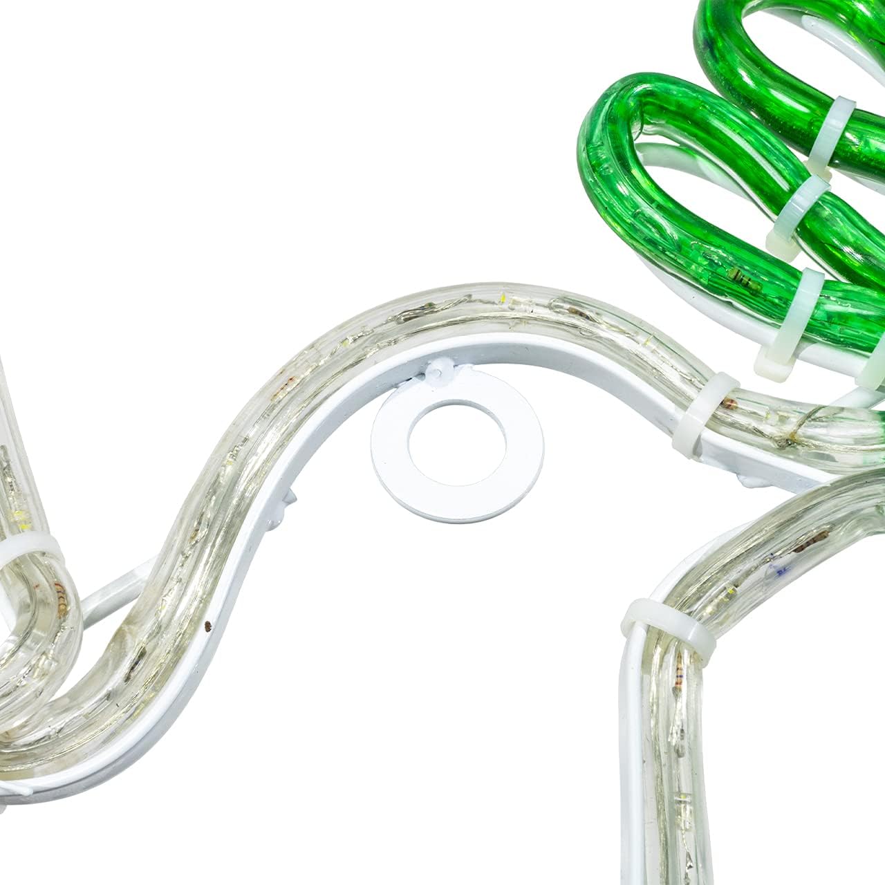 ElectricArt 21 Inch Cool White and Green LED Rope Light Dove with 5 Olive Branch Motif