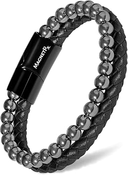 MagnetRX Hematite Beaded Magnetic Bracelets Small