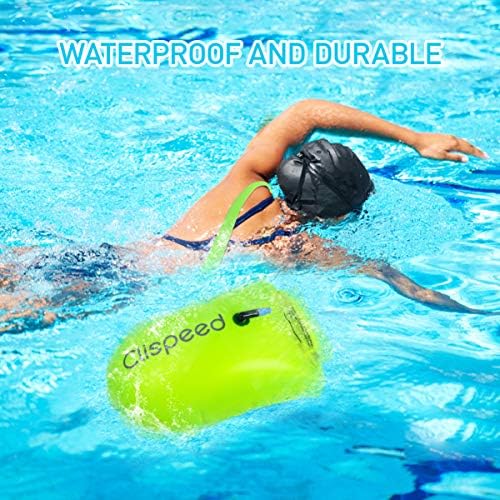 CLISPEED Swim Buoy Dry Bag 18L Inflatable Waterproof Dry Bag Swimming Buoy for Open Water Swimmers