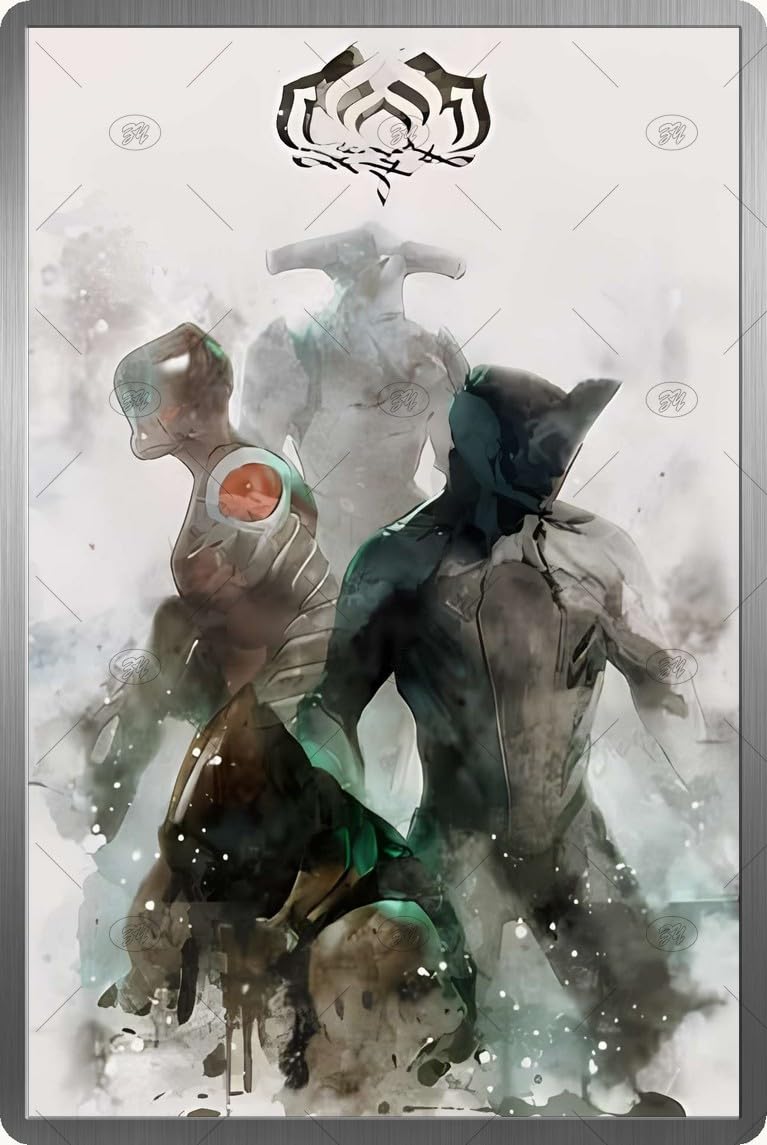 FUXIZY Warframe Art WARFRAME Poster Poster Vintage tin logo Metal wall Art Bathroom Decor Gift Bar Garage Cafe Home Coffee Wall Decal 8 x 12 inches