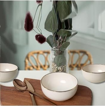 Keramika Bulut Çorba Kasesi 12 Cm Reaktıf Krem 6 Adet Msh22351