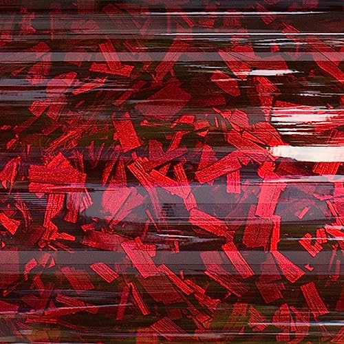 Film de carbone 3D pour voiture rouge brillant 0,3x1,52m autocollant de protection véhicule