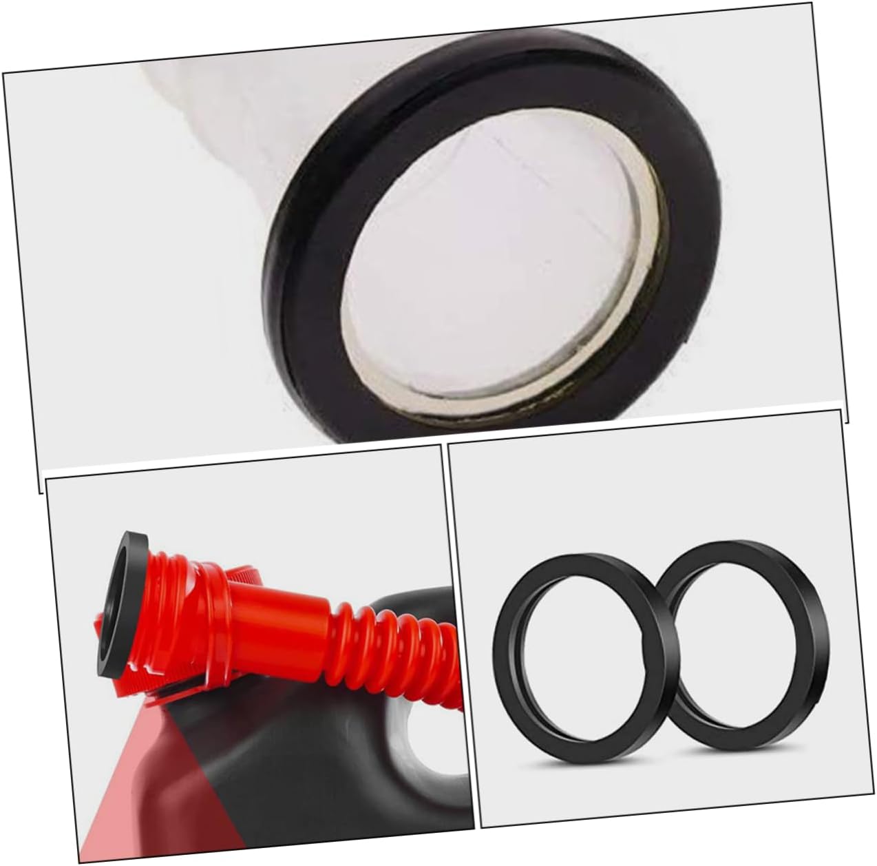 Unomor 10pcs Fuel Tank Seal Ring Can Nozzle Gasket for Gasoline Cans Quick Installation