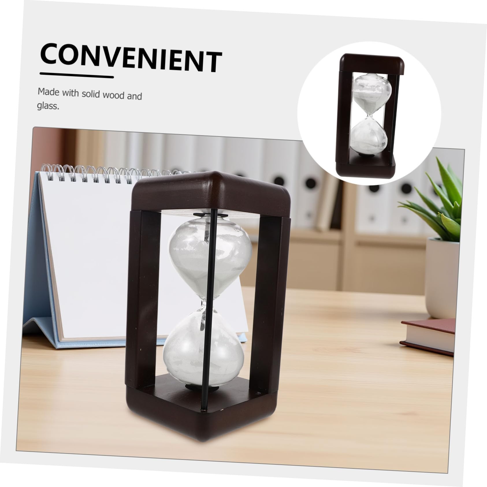 Temporizador de Arena de Mesa de Vidrio Rellenable para Decoración Retro de Escritorio