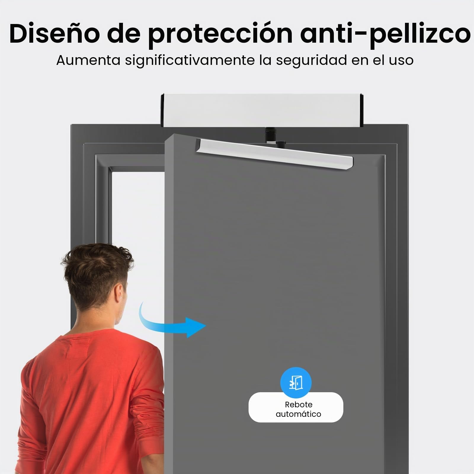 Cierra Puertas Automático Eléctrico, 65 W Abrepuertas Electrico | Apertura Automática de Puertas con Mando a Distancia, máx. 120 grados, Tiempo de Apertura 3-7 Segundos