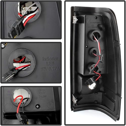 Miniatura 2 de ACANII - Para luces traseras LED Blk 2003-2006 Chevy Silverado 1500 izquierda+derecha 03 04 05 06