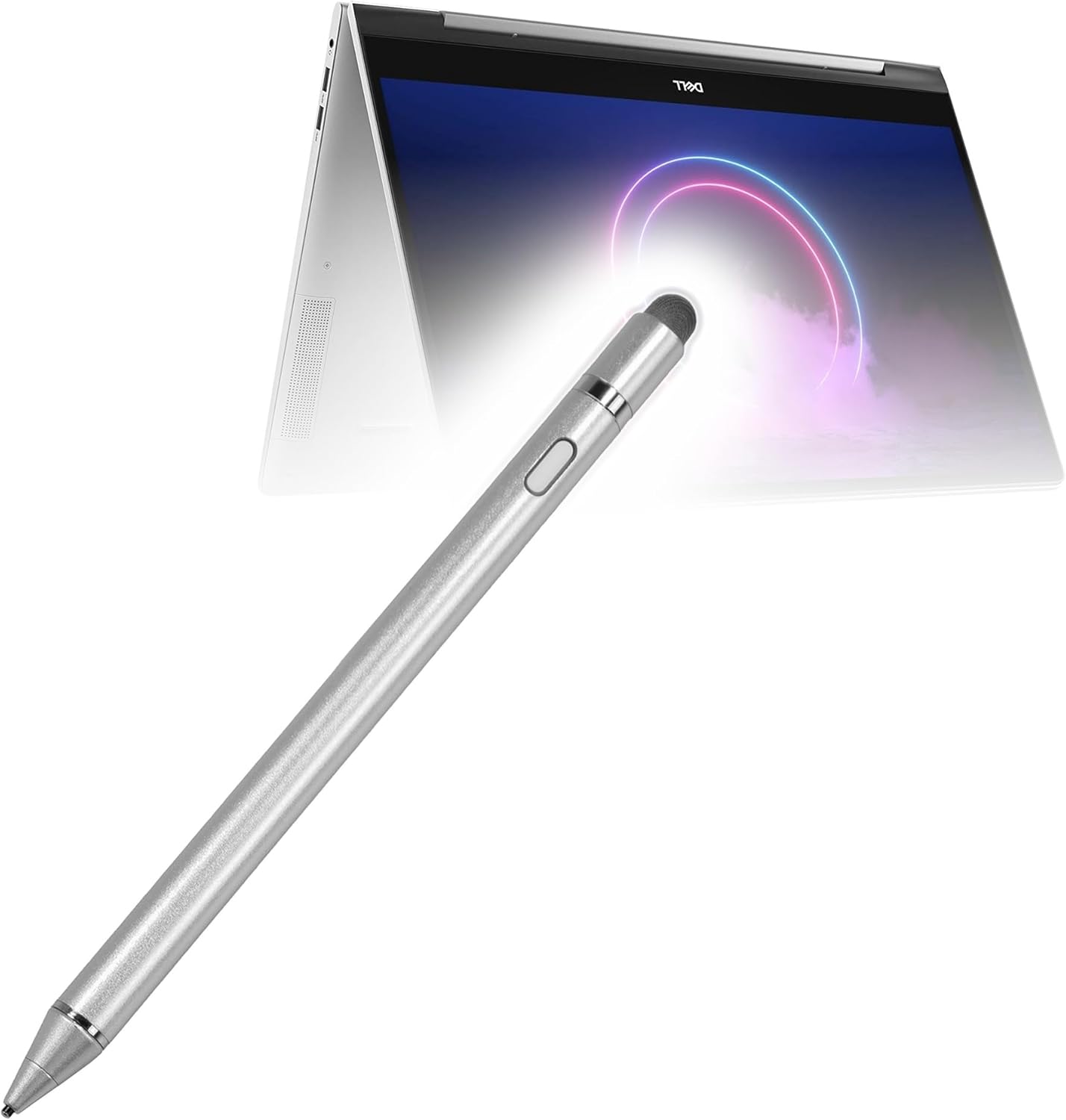 BoxWave Stylus Pen Compatible with Dell Inspiron 17 2-in-1 (7706) - AccuPoint Active Stylus, Electronic Stylus with Ultra Fine Tip - Metallic Silver