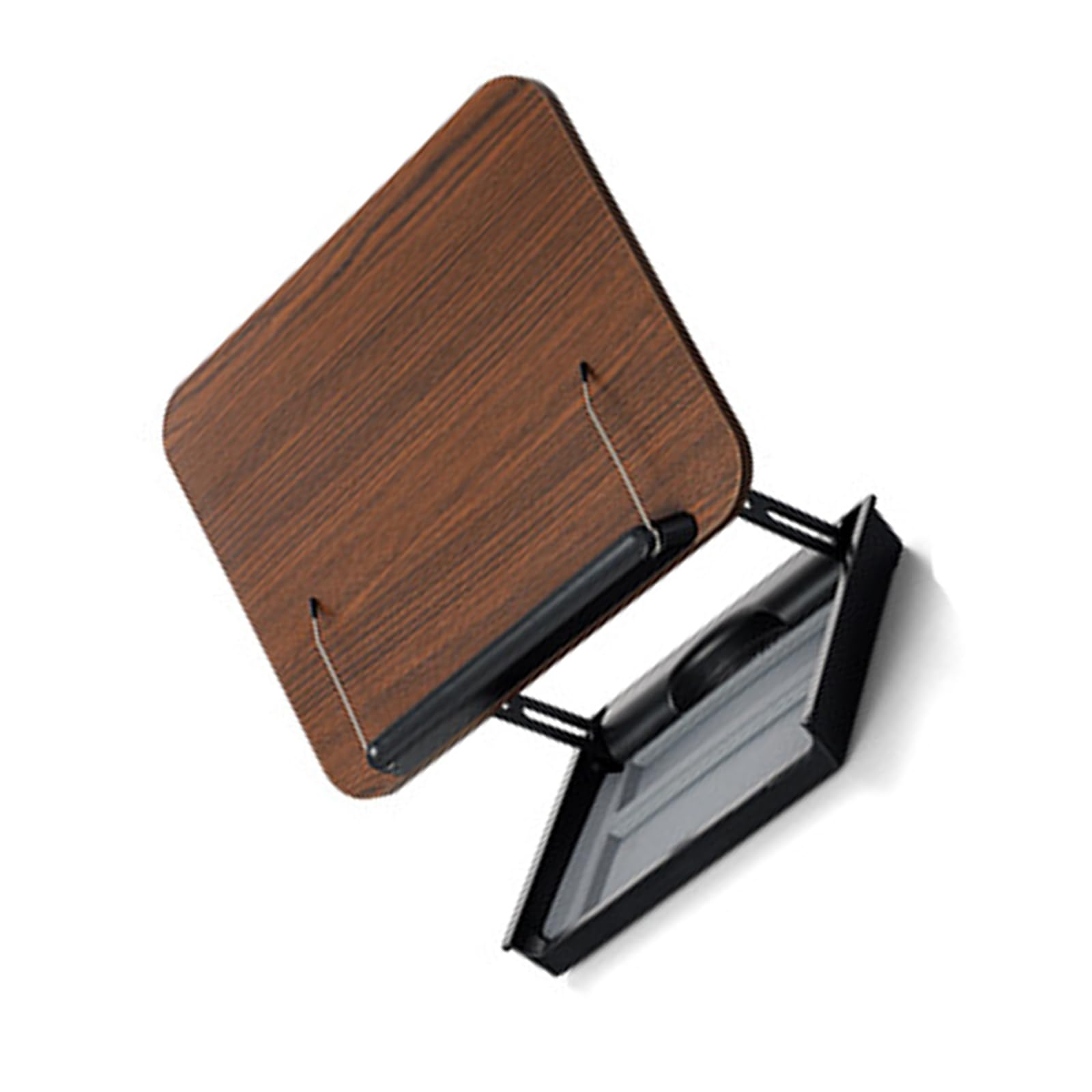 SHINLHUA Wooden Foldable Reading Stand with Integrated Storage for Bookmarks Pen Compacts Holder