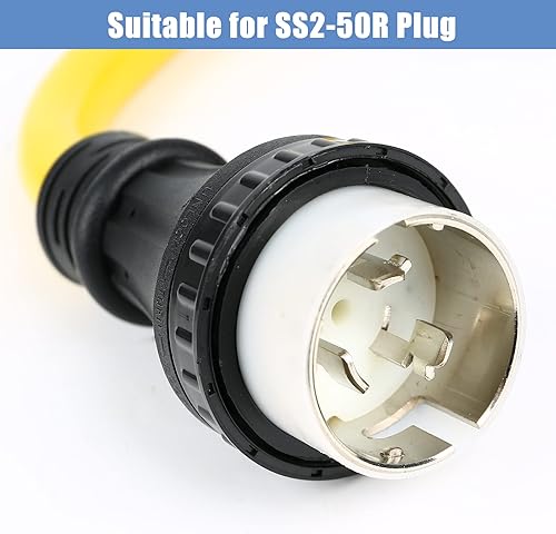 Miniatura 5 de Cable adaptador de alimentación de cargador NEMA SS2-50P a 14-50R, HDWS 50 Amp SS2-50P Marine Shore Twist Lock a 14-50R hembra receptáculo de