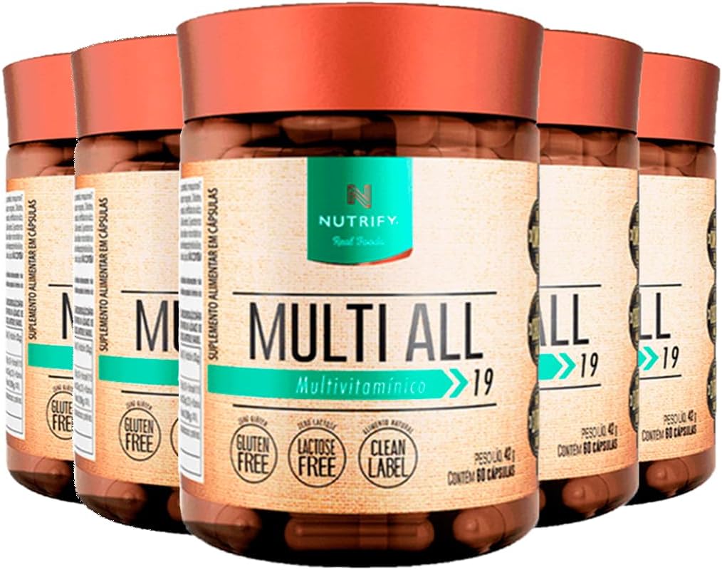 Kit 5 Multi All Multivitamínico Nutrify 60 Cápsulas
