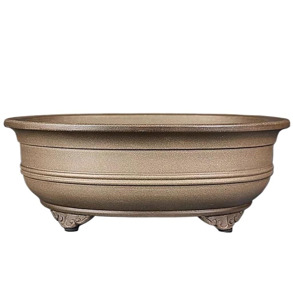 Gelasige One Color Flower Pots Plant Pots 13In Handmade Oval Purple Clay Flower Pot Outdoor Flower Pots