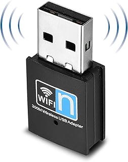 USB WiFi Dongle,USB 2.0 WiFi Adapter 300Mbps Wireless Network Card 802.11 B/G/N Adapter Compatible for Raspberry Pi/Laptop/Desktop/PC,Support Windows 2000/XP/Vista/WIN7/8/Linux/Mac OS X,BLACK