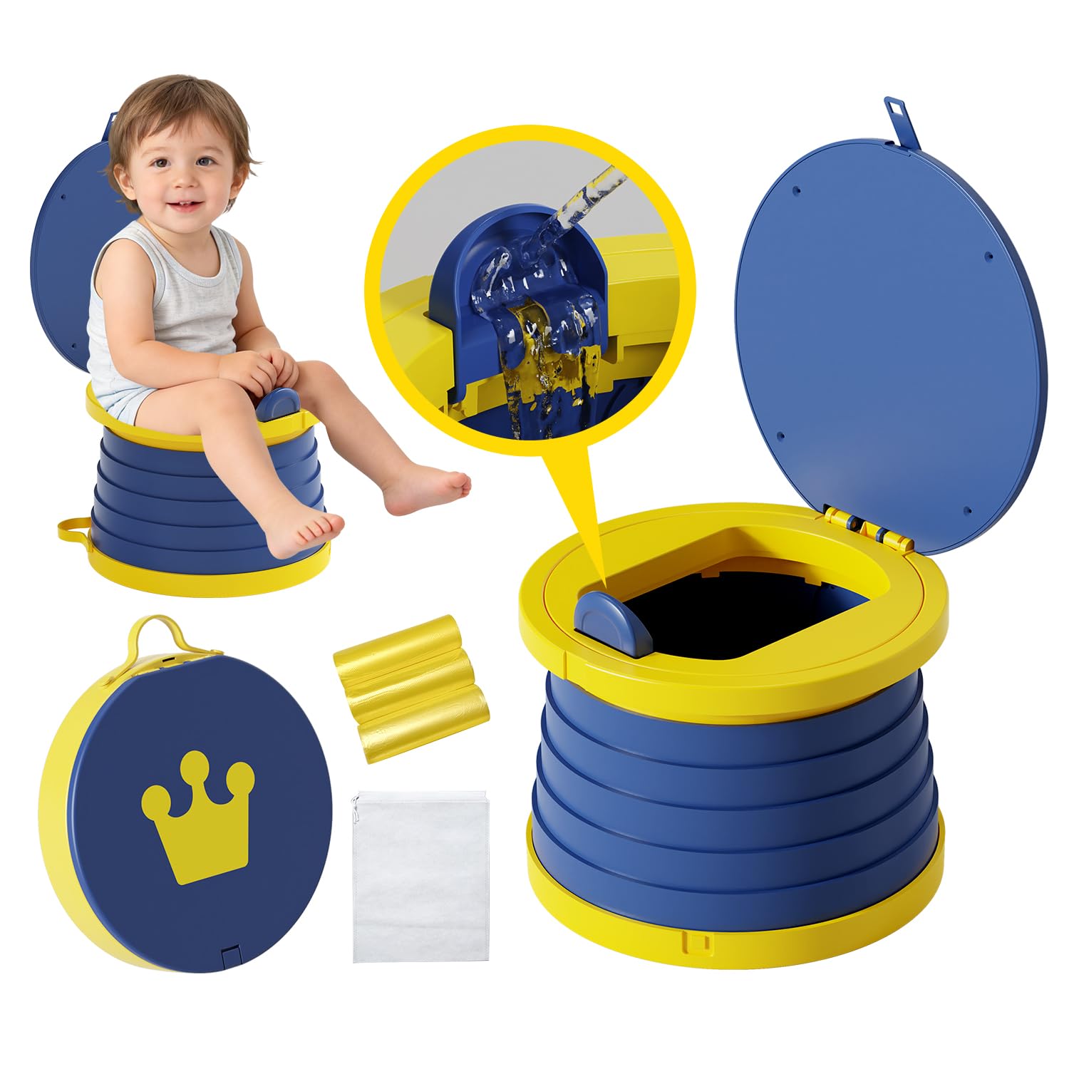 Photo 1 of Liazonkj Portable Foldable Toddler Travel Potty - Blue