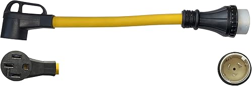 Miniatura 3 de ONETAK NEMA SS2-50P a 14-50R 120V/240V 50 Amp Marine Shore Twist Lock Enchufe macho a 4 clavijas hembra Receptáculo Generador Soldador Secador RV