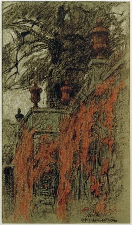 Tableau de Weilburg par Otto Ubbelohde impression d'art vintage 60x90cm