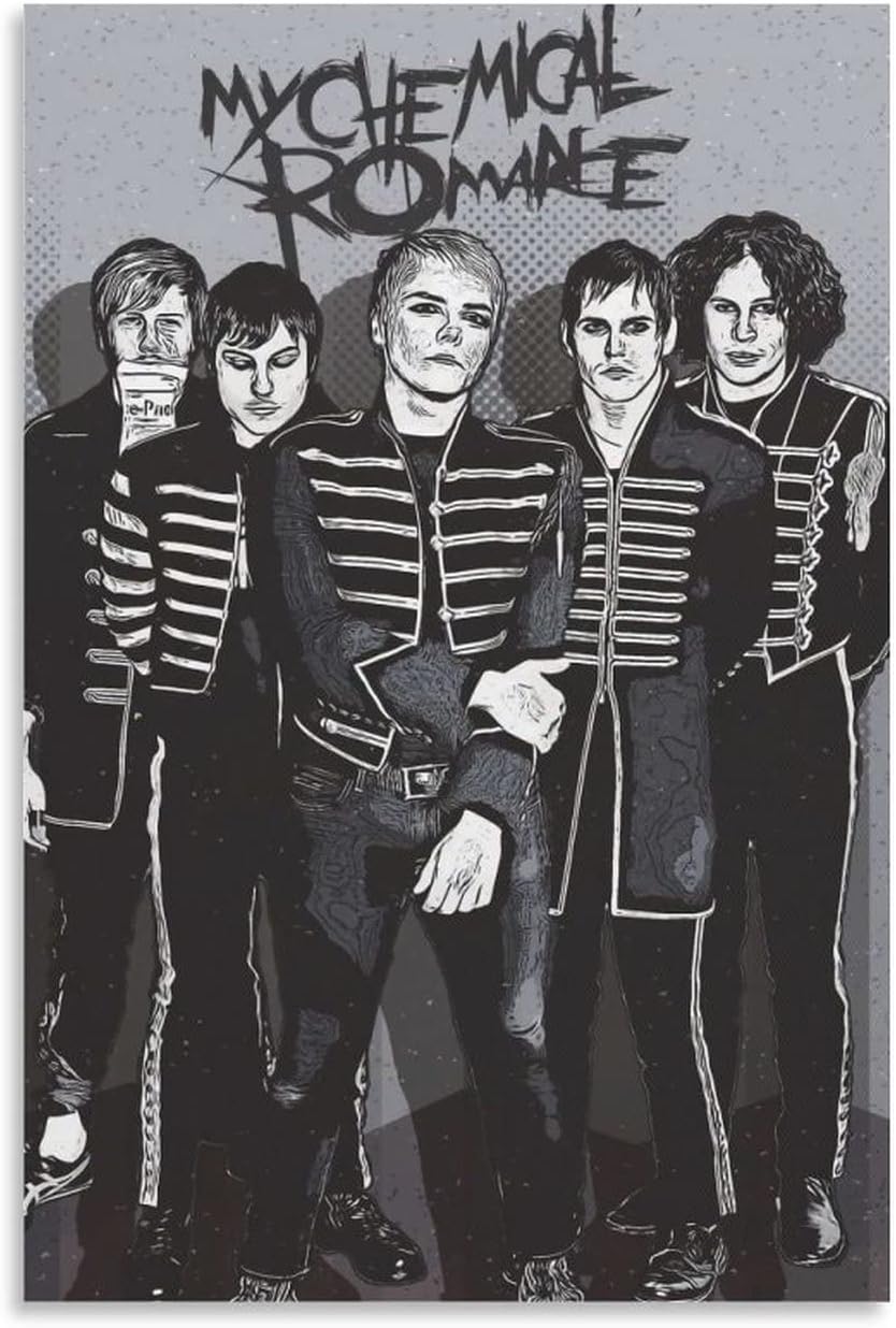 Frank Iero Ray Toro Mikey Way Bob Bryar Poster Canvas Wall Art Room Decor Pictures for Bedroom Wall Art Gifts Decor for Men Women Poster And Prints 24x36inch(60x90cm)