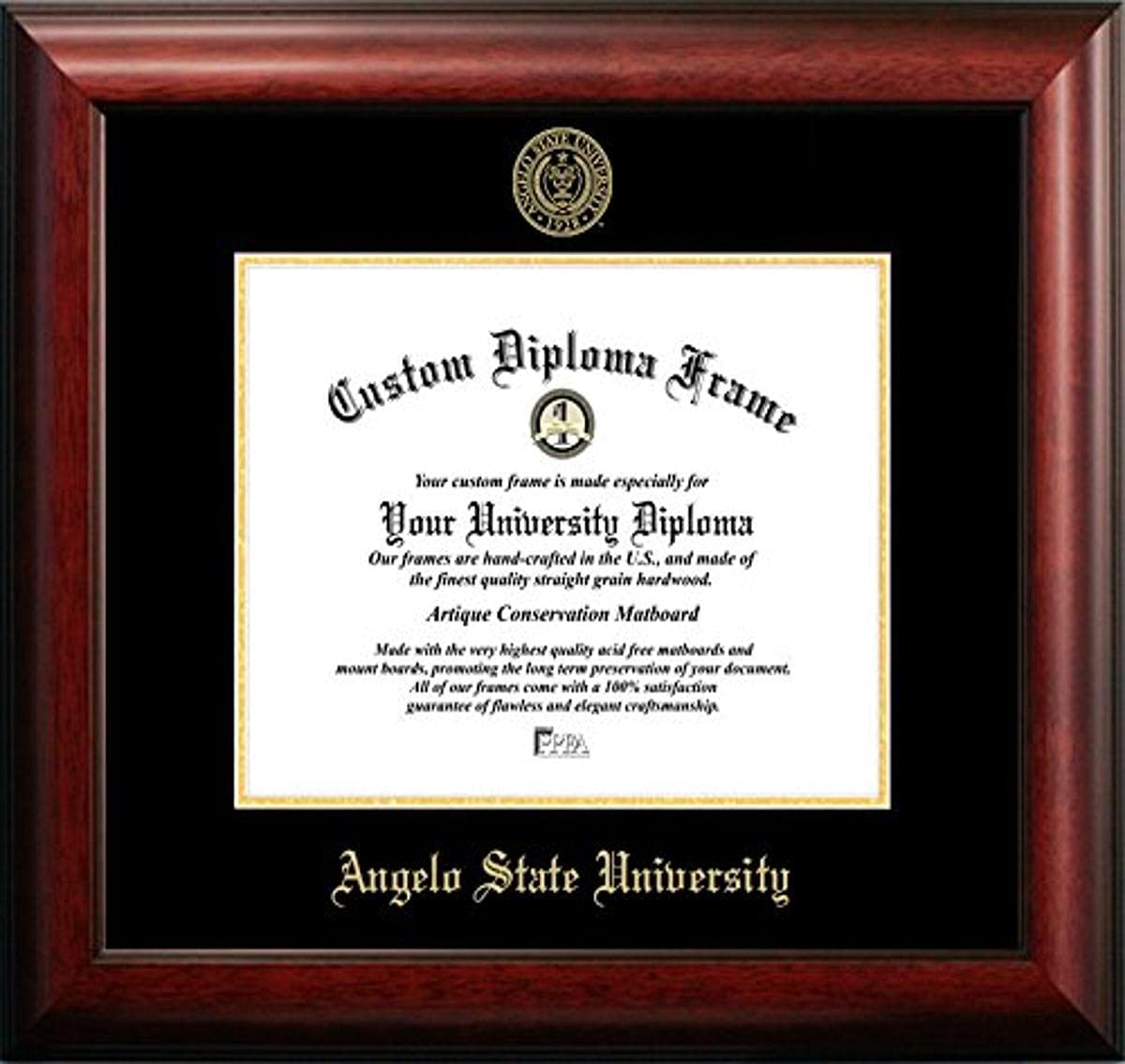 Campus Images Angelo State University Gold Embossed Diploma Frame