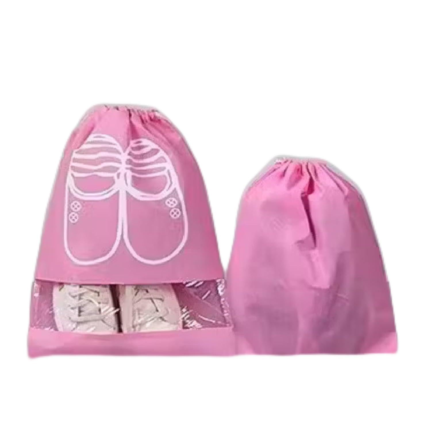 Vibrant Pink Shoe Cover - Durable Travel Shoe Protector with Drawstring Closure Pack of 6 PCS-picture-30