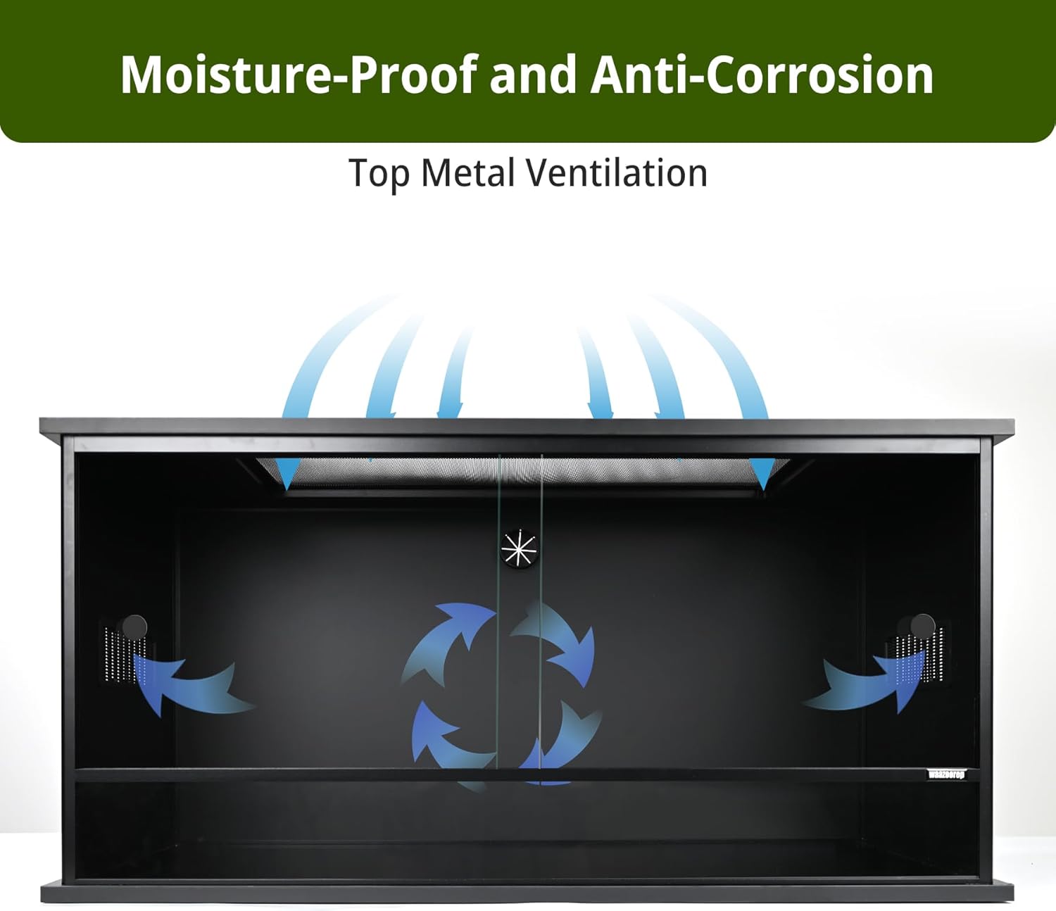 36x18x18 Inch PVC Reptile Enclosure,50 Gallon Reptile Tank Cage for Snake,Ball Python,Bearded Dragon,Gecko,Lizard,Turtle with Front Sliding Door and Top Screen Ventilation