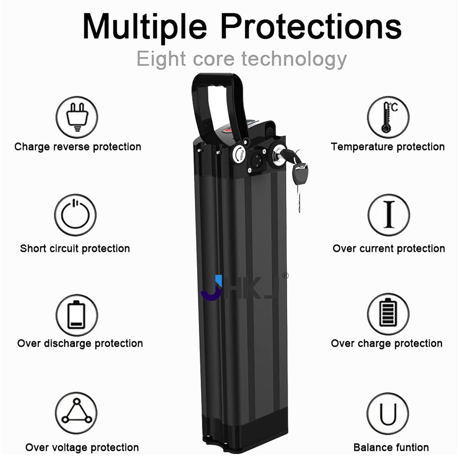 Batteria al Litio 36 V Batteria agli ioni di Litio 48 V 10 Ah 18 Ah Batteria Rimovibile 36 V 15 Ah 12 Ah 20 Ah per Motori 200 W a 900 W con Caricabatterie e Porta a 4 Pin,36v20ah