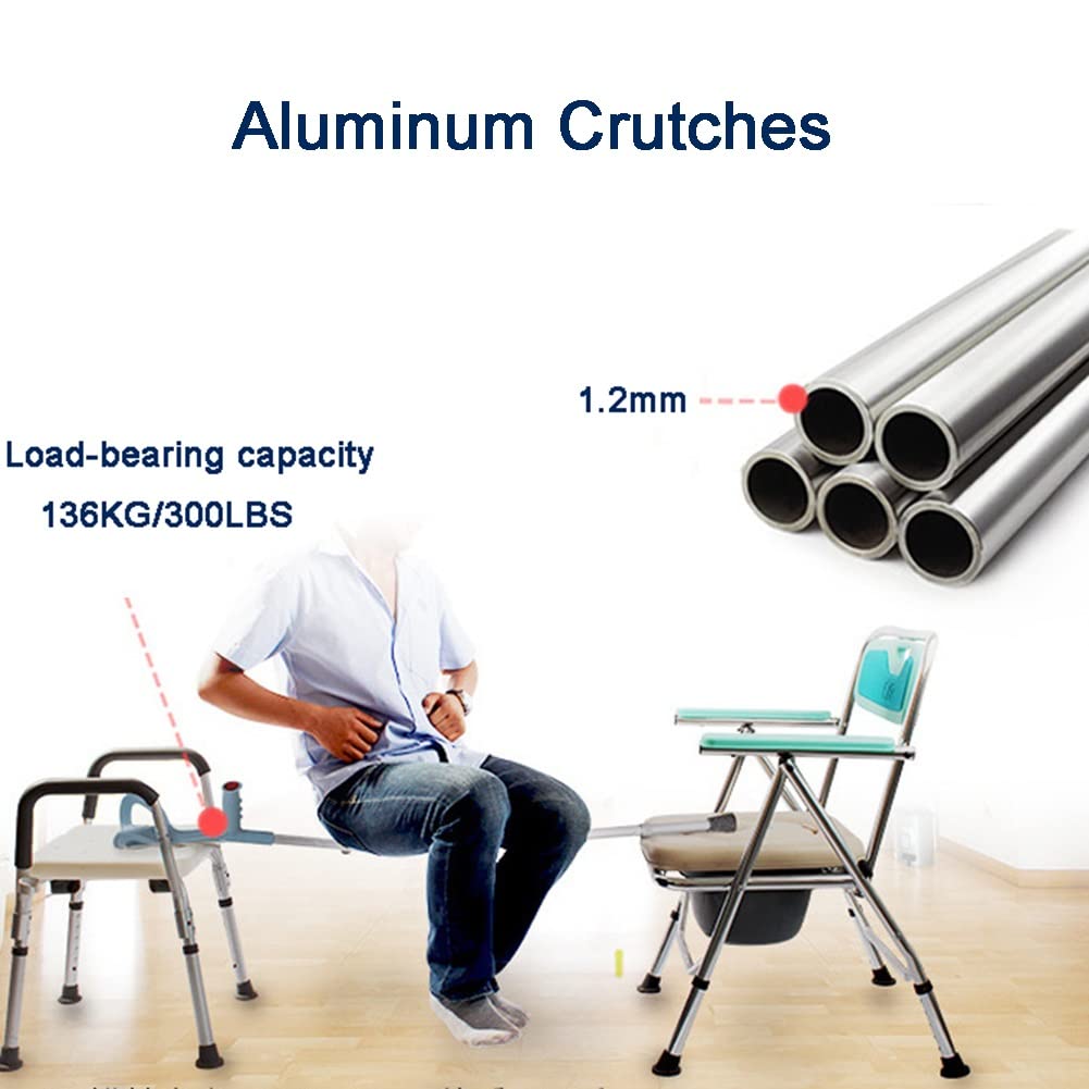 Muletas de Antebrazo para Adultos, Muletas Ergonómicas de Aluminio, Muletas Ortopédicas Ligeras, Manguito Abierto, Altura Aplicable 150~185cm, 1 Par