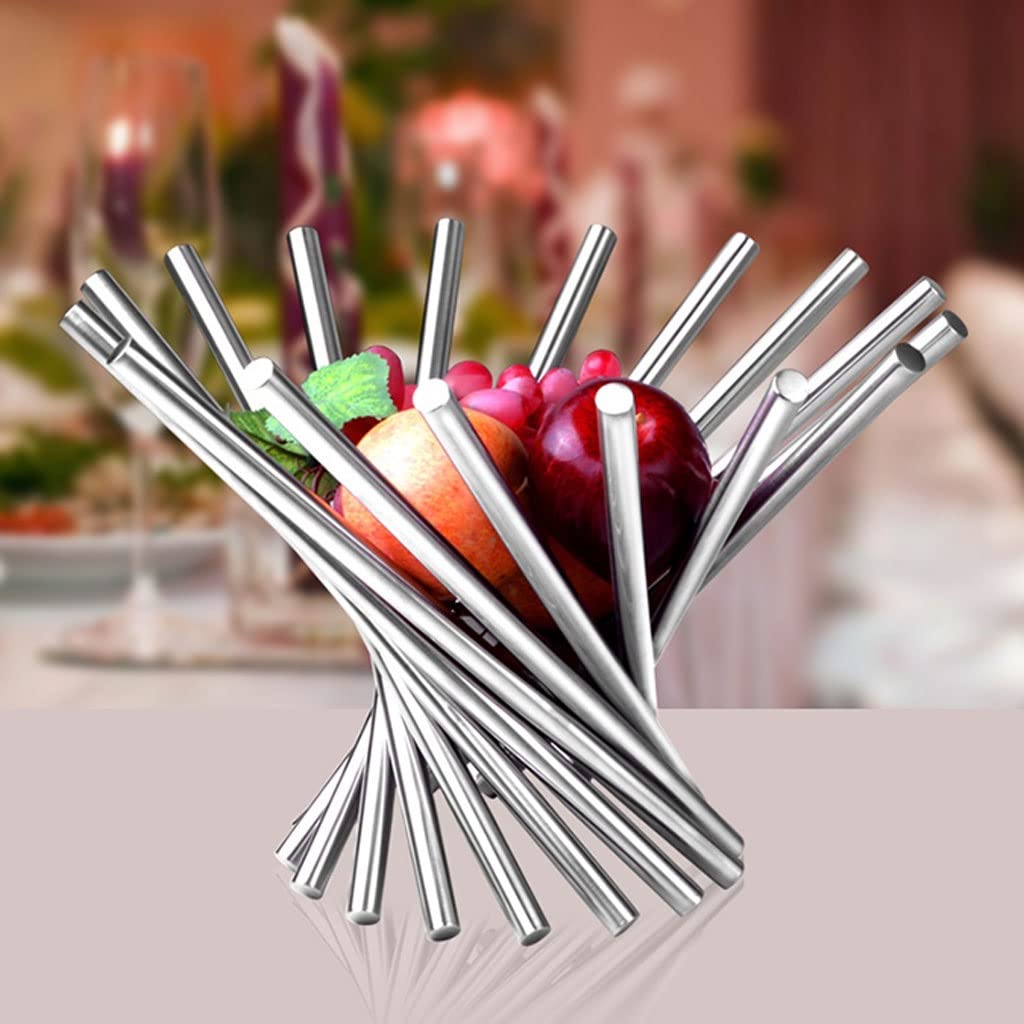 LANDTOM Bol à fruits rotatif créatif en acier inoxydable avec éplucheur