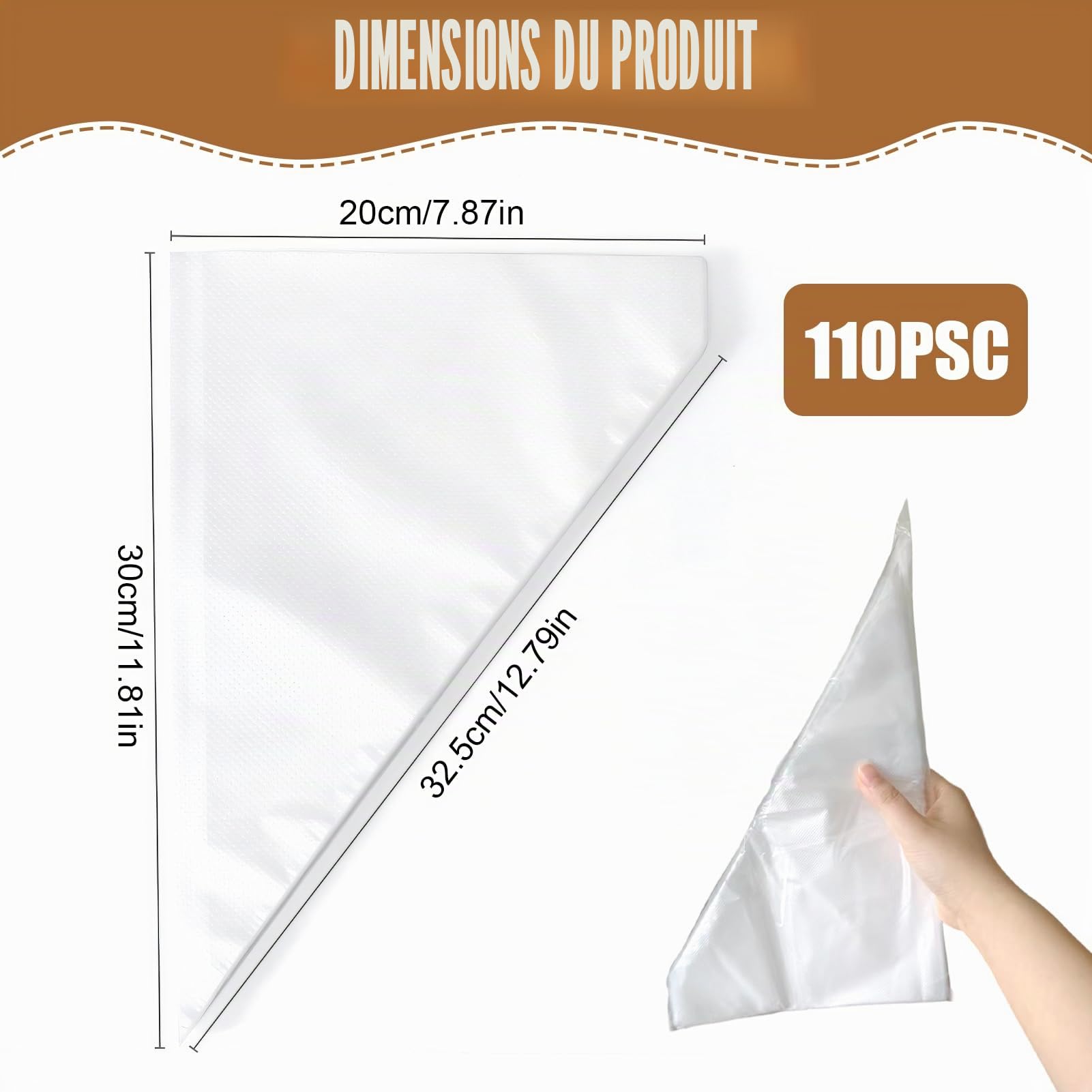 100 PCS Poches à Douilles, Comprenant 6 Douilles en INOX,1 Adaptateur | Poches à Douille Patisserie,pour Deco Gateau, Cupcake, Pâtisserie