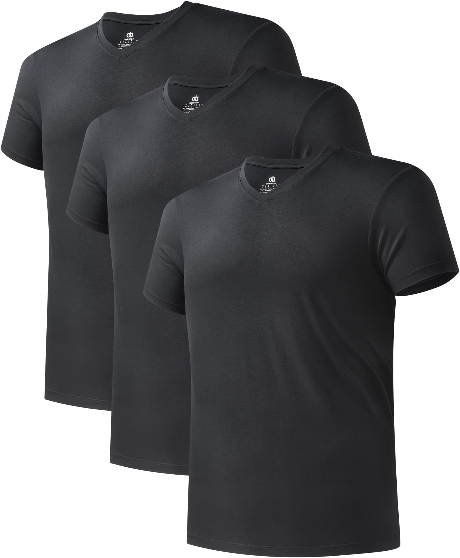 DAVID ARCHY Men's Bamboo Rayon Moisture-Wicking V-Neck Undershirt 3 or 5 Pack