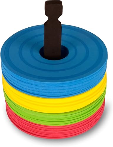 Marcadores de entrenamiento de agilidad de conos de disco profesionales, paquete de 40, conos de campo planos para fútbol, baloncesto, conos de