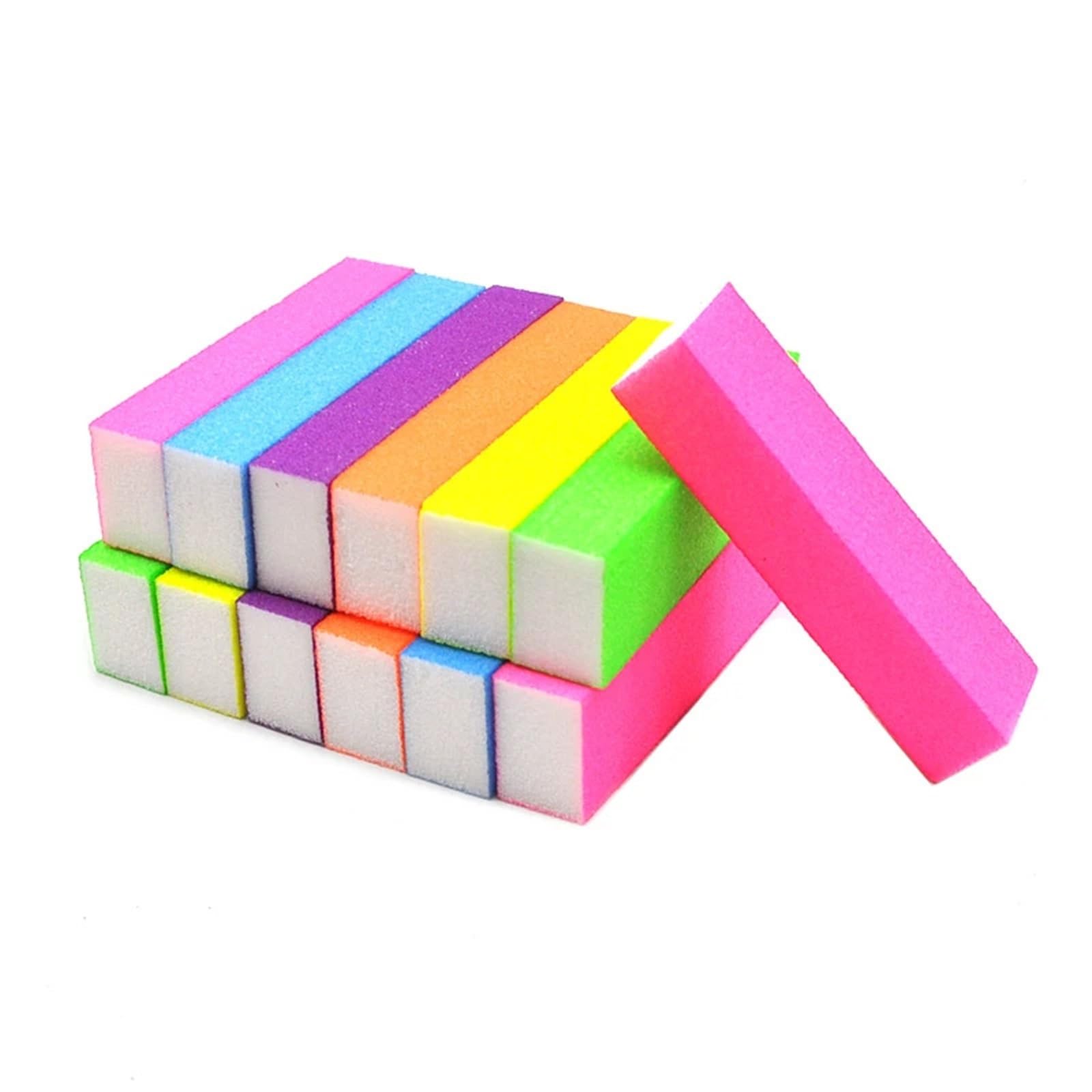 10/20 Stück Schwammnägel Schleifpufferblock Fingernagelschleifen Polieren Nagelfeilen Neon Bunte Maniküre Pediküre Werkzeuge DIY(20 Pcs Neon Orange)