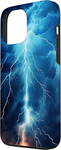 Miniatura 2 de iPhone 13 Pro Max Cool Blue Lightning Bolt Storm  Funda de arte gráfico Wild Nature Sky