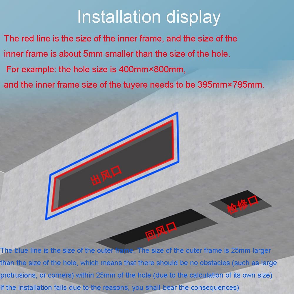 Griglie di ventilazione, in ABS, per aria condizionata e uscita dell'aria, 1 pezzo (griglie di ventilazione 1000 x 300 mm)