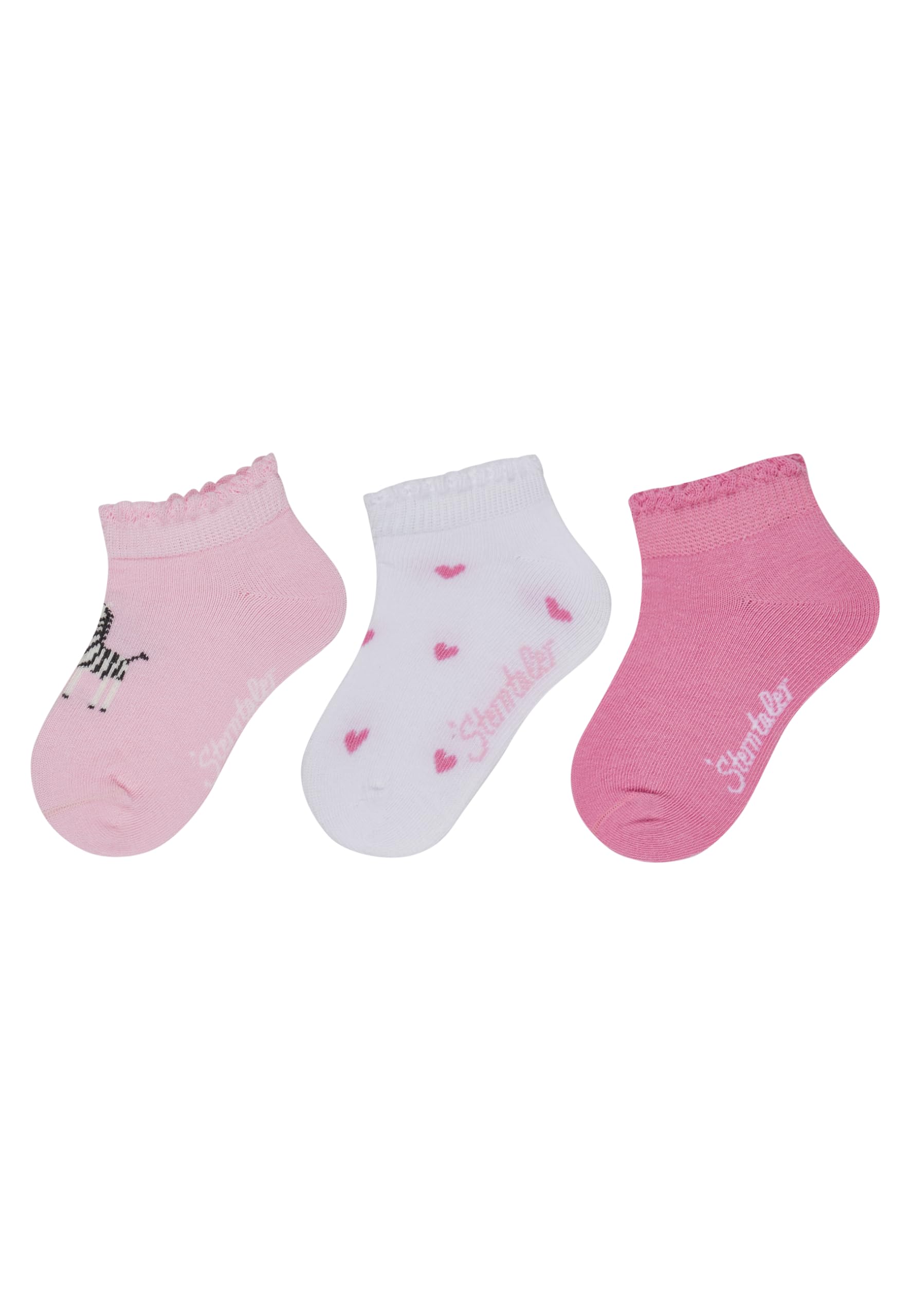 Sterntaler Mädchen Sneaker Socken 3er Zebra Sneaker Socken 3er Zebra