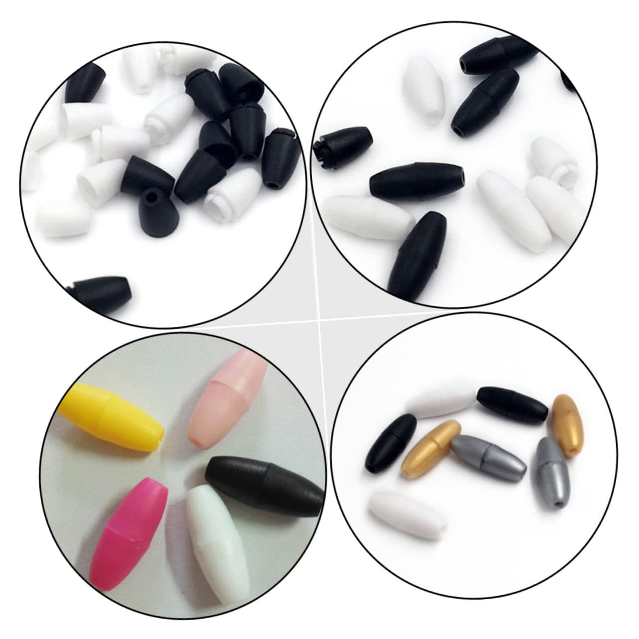 Lurrose 300piezas Conectores De Cuerda De Plástico Clasp De Seguridad Desmontable Para Manualidades y Joyas