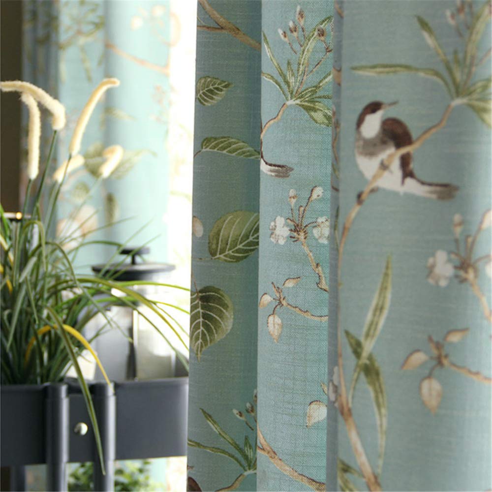 Tende a tema uccelli vintage lunghe 213 cm, tende decorative per porta del patio e tende con occhielli spessi pannelli verticali garantiti per la privacy con filtro della luce, 1 pannello verde
