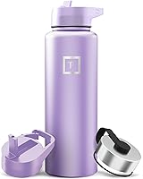 Vista 30 de IRON °FLASK Frasco de hidratación para acampar y senderismo con pajilla, botella de agua deportiva de acero inoxidable con aislamiento de boca