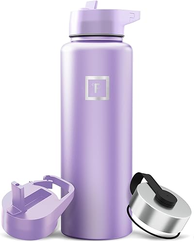 Miniatura 27 de IRON °FLASK Frasco de hidratación para acampar y senderismo con boquilla, botella de agua deportiva de acero inoxidable aislada de boca ancha, Aurora