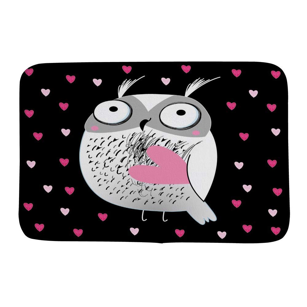 Tapis de bain antidérapant pour douche familiale sécurisée, design chouette et confort moelleux