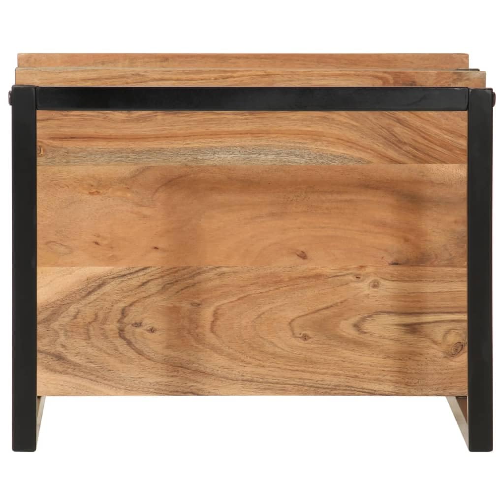 Estantería de pared de madera maciza de acacia y hierro, 40 x 30 x 50 cm, con espacio de almacenamiento y estante para muebles de baño, mueble de baño, armario para lavabo, armario con espejo