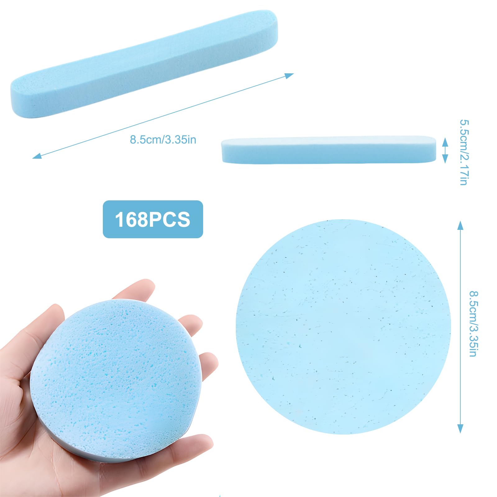 168PCS Facial Sponges Cleansing, Face Sponge for Daily Cleansing Compressed Facial Sponges for Makeup Remova Unisex (Blue) - Image 2
