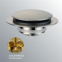 Vista 6 de Brushed Bathtub Drain Stopper,Universal Pop Up Bath Drain, Hidrop Tip Toe Tub Drain Stopper,Conversion Kit Assembly, Replaces Lift and Turn,Tip-Toe
