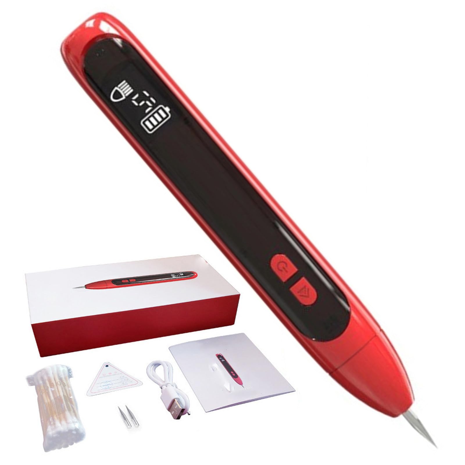 Muttermal Entferner 12 Warzen Und Dornwarzen Stift Tattoo Entfernungsstift Plasma-Pen zur Entfernung von Sommersprossen, Muttermalen und Warzen für die Anwendung zu Hause
