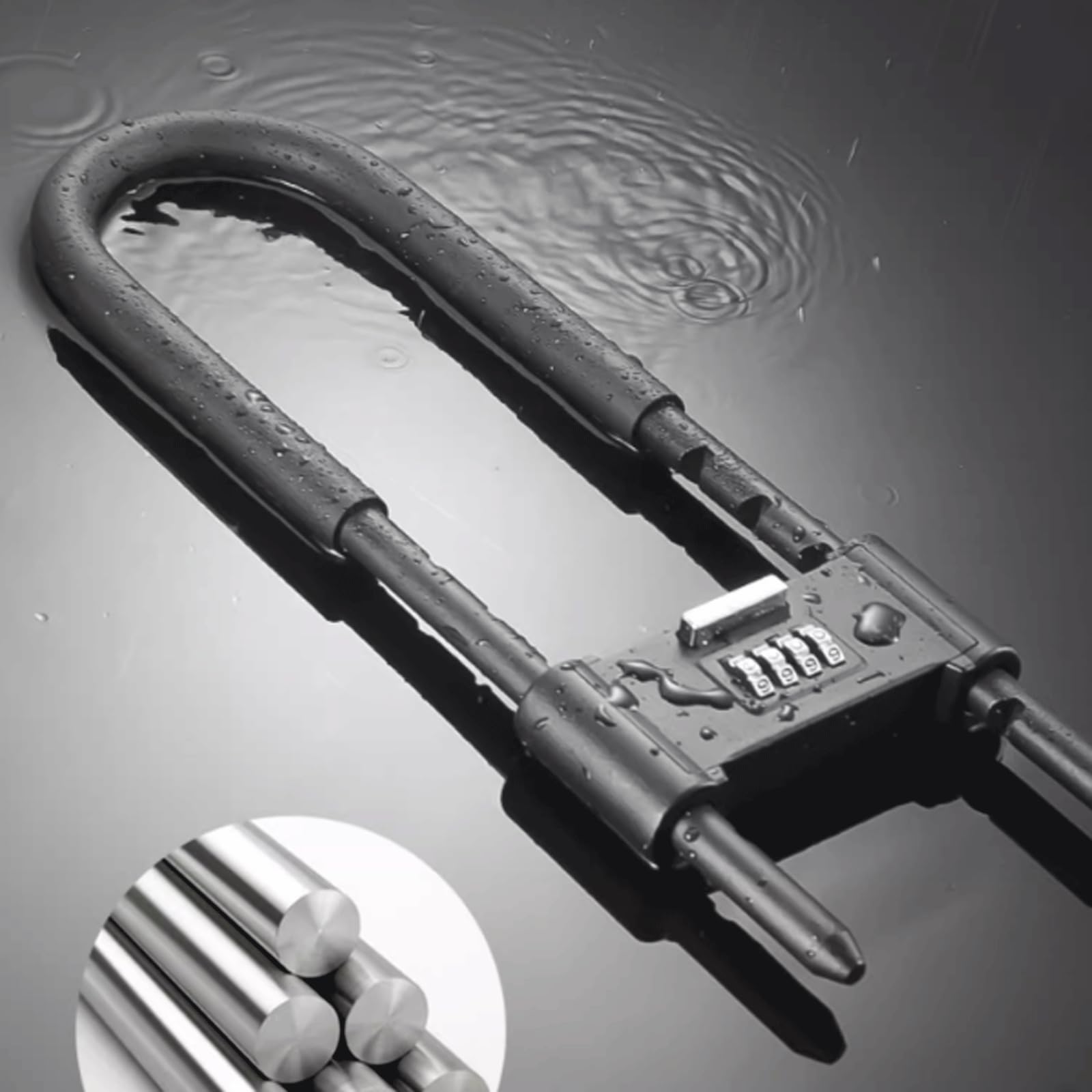 KRILLIQ Blocco antifurto Cancello del Magazzino in Materiale d'Acciaio U-Lock Doppio Lucchetto a Forma di U Aperto nel Lucchetto per Pneumatici per Bici con Password per Motocicletta Motociclo