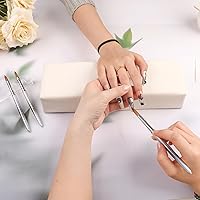 Vista 7 de Cepillo de uñas acrílicas tamaño 8, 100% puro Kolinsky cepillo de arte de uñas, mango resistente, herramientas de diseño de polvo acrílico