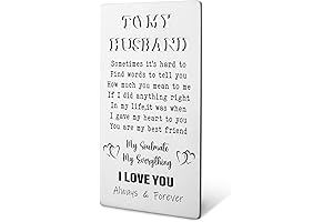 Anniversary Card for Husband from Wife, Engraved Wallet Insert Card Mini Love Notes