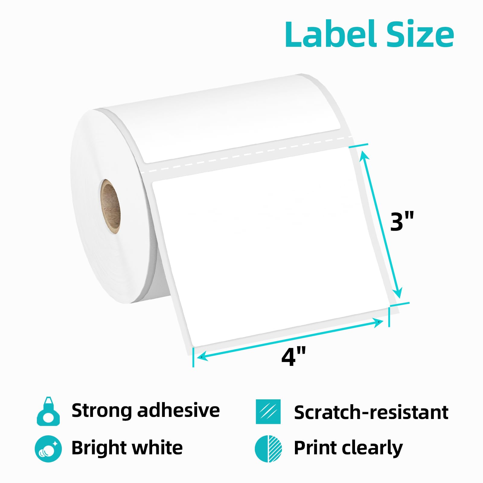 Kingtac Zebra Labels 4x3,12 Rollos