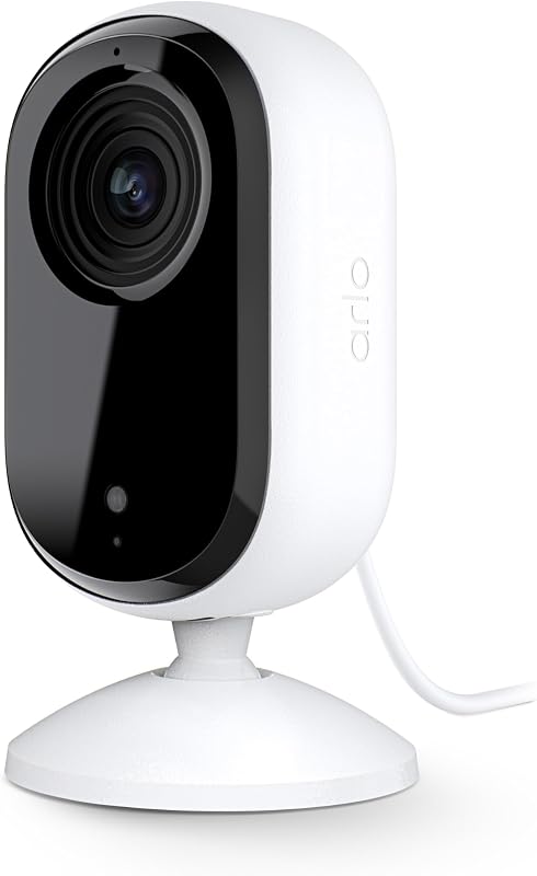 Cámara de seguridad esencial HD | Sólo interior | 2da generación | Cámara para mascotas y monitor para bebés | Cableado, Escudo de privacidad automatizado, Audio bidireccional, Visión nocturna, Transmisión en vivo, Alertas de movimiento, Notificaciones|Blanco 1 cámara