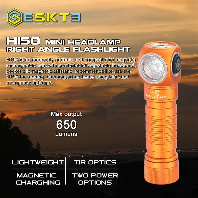 Amazon.com : ESKTE H150 Compact USB Magnetic LED Headlamp