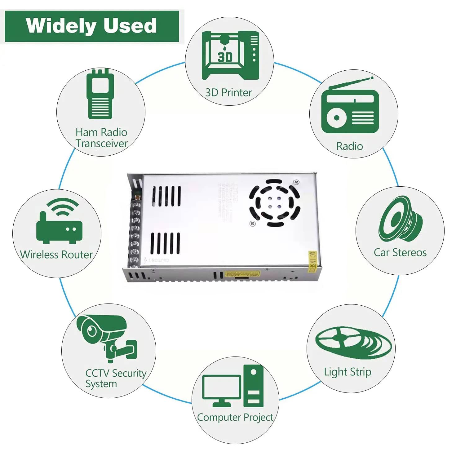 DC 48V 10A Switching Power Supply 480W AC-DC Converter Transformer for Brake Machine Industrial Automation CNC Stepper Motor and More [Upgraded Version]